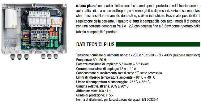 scheda tecnica e-box plus d